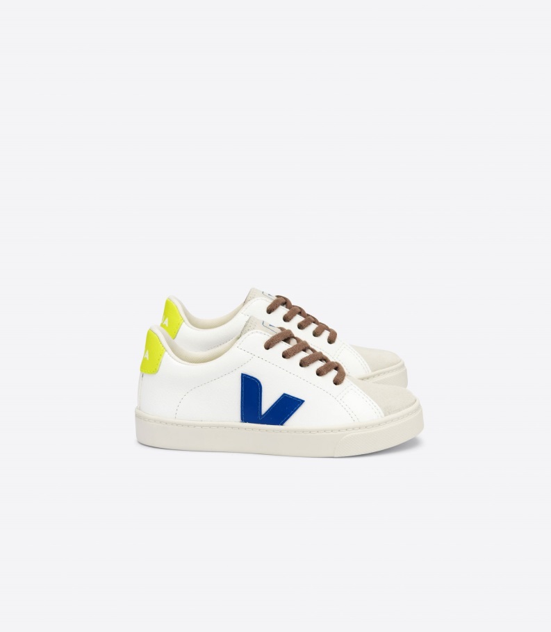 Vezice Bez Kroma Koža Bijela Indigo Jaune Fluo Serija Veja Original
