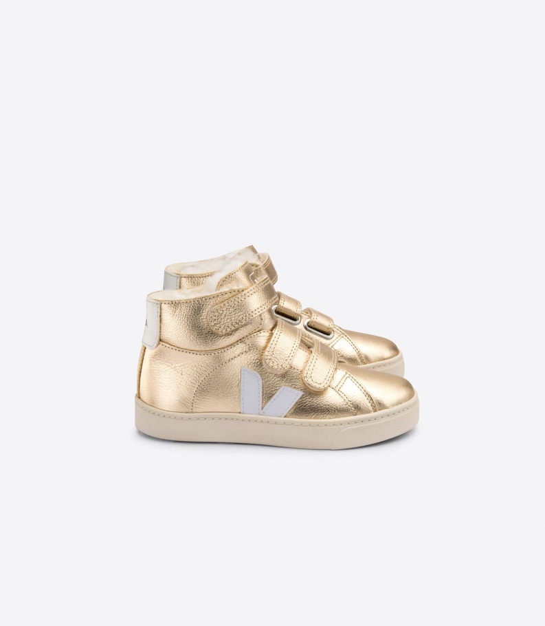 Mid Fured Leather Platine White Collection Veja Origional