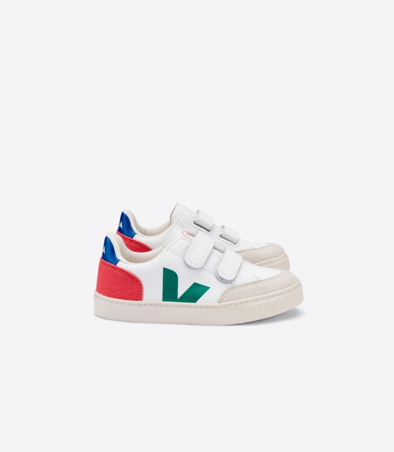 Perfect Veja Origional Leather White Emeraude Pekin