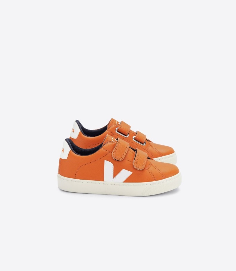 Veja Origional Chromefree Leather Pumpkin White Special