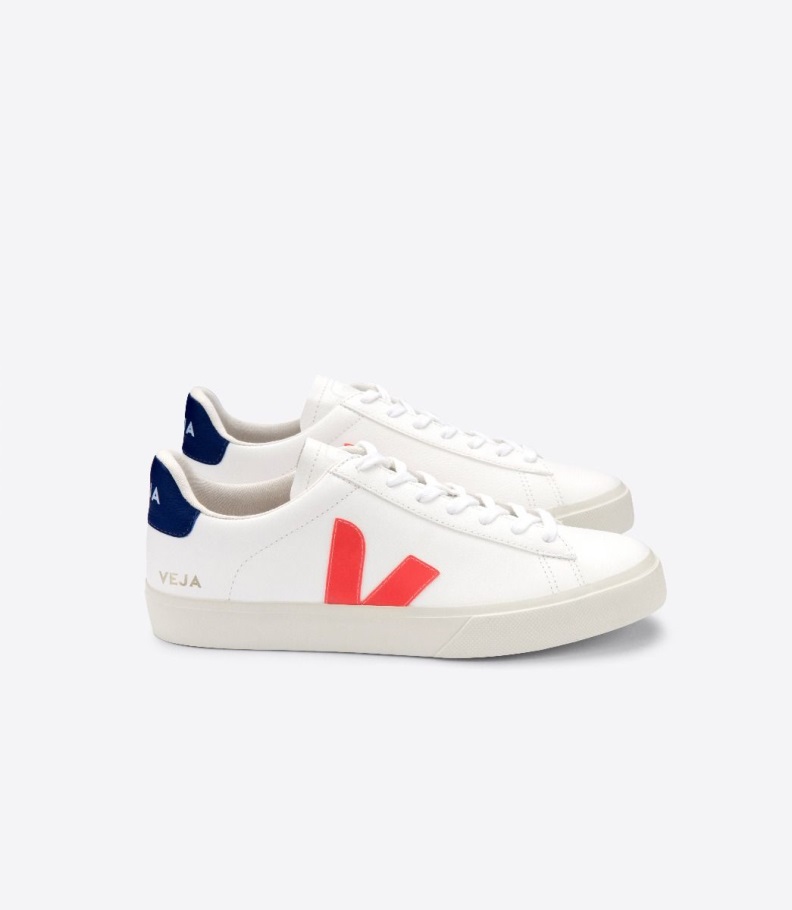Special Veja Origional Chromefree Leather White Orange Fluo