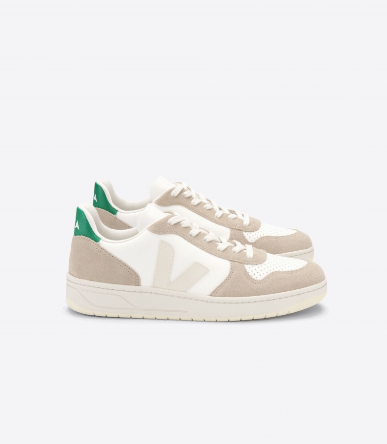 Veja Origional Premium Chromefree Leather White Sahara Emeraude