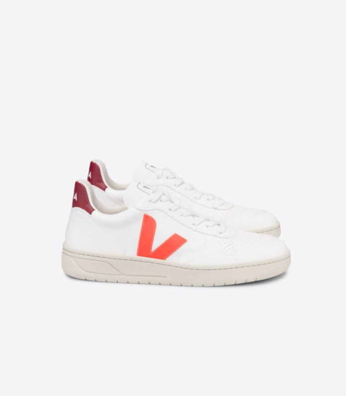 Veja Original V-10 Cwl Bijela Narančasto-fluo Marsala
