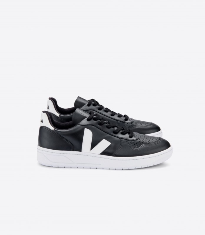 Veja Original V-10 Koža Crna Bijela Bijela-đon