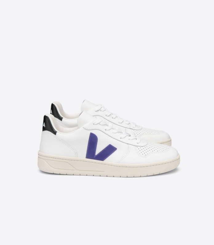 Veja Original V-10 Koža Bijela Ljubičasta Crna